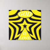Gallery-Wrapped Canvas: Cyber Yellow & Black Star Leinwanddruck (Vorderseite)