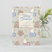 Galletas y chocolate feiertagskarte (Stehend Vorderseite)