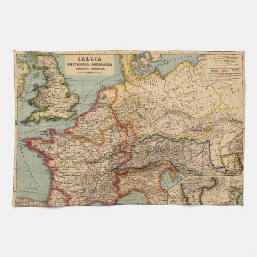 Gallia, Britannia, Germania Geschirrtuch (Horizontal)