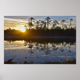 Galliard Lake Sunrise, Audubon Bird Sanctuary Poster