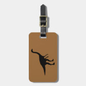 Gallimimus Dino Dinosaur Silhouette Gepäckanhänger (Vorderseite vertikal)