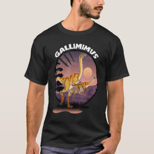 Gallimimus Dinosaurier mit Hintergrund T-Shirt