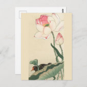 Gallinule mit Lotus-Blume von Ohara Koson Postkarte (Vorne/Hinten)