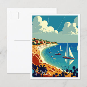 Gallipoli Turkey Reisen Vintage Abbildung Postkarte