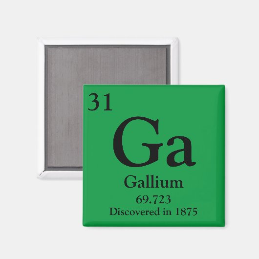 Gallium Periodic Table Magnet (Vorderseite/Rückseite)