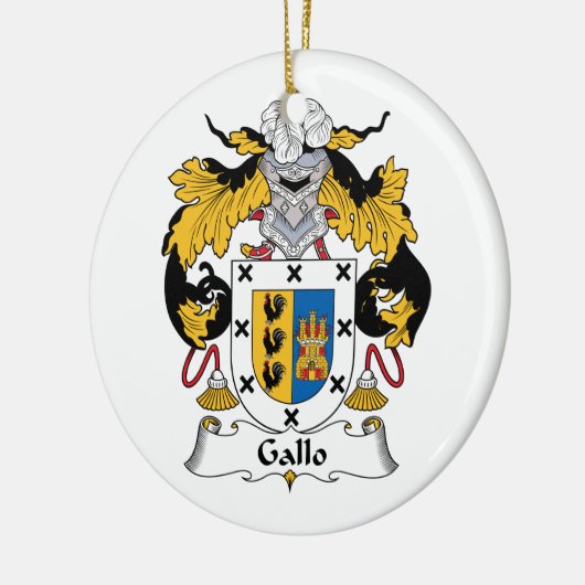 Gallo-Familienwappen Keramikornament (Links)