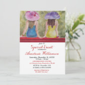 GALLONEN, DIE AUF EINEM ROTEN PARK-BANK-PARTY SICH EINLADUNG (Stehend Vorderseite)