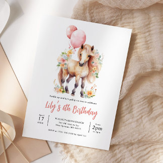 Gallop-Blütenpferd über den Geburtstag Einladung