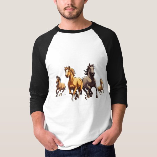 Gallop in Harmonie: T - Shirt der Herde des Weißen (Vorderseite)