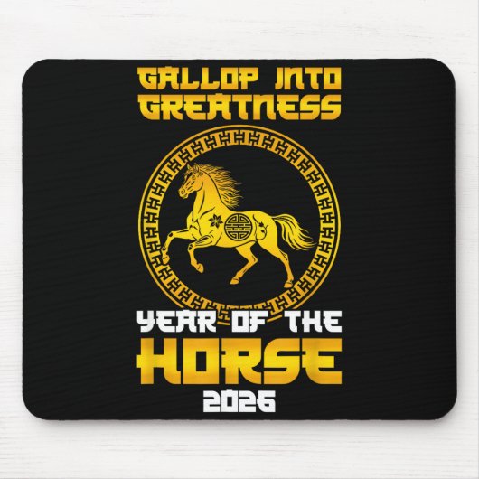 Gallop Into Greatness Year Of The Horse 2026 New Y Mousepad (Vorne)