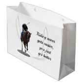 Gallopierbeutel für Pferde und Reiter Große Geschenktüte (Rückseite Schrägansicht)