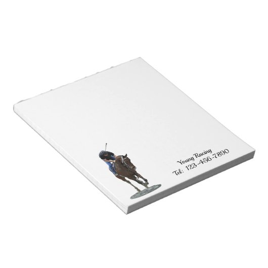 Gallopierendes Pferd und Reiter Notepad Notizblock (angewinkelt)
