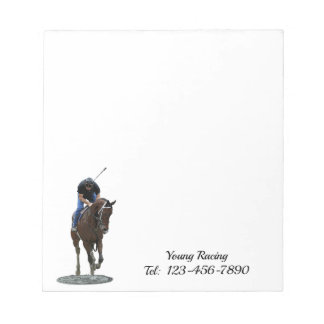 Gallopierendes Pferd und Reiter Notepad Notizblock