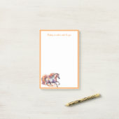 Gallopierpferd mit Blumenkranz Post-it Klebezettel (Auf Schreibtisch)