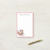 Gallopierpferd mit Blumenkranz Post-it Klebezettel (Auf Schreibtisch)