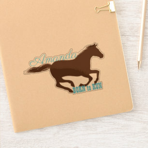 Gallopierreitende Silhouette personalisiert Aufkleber