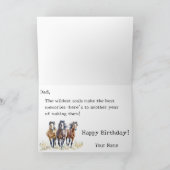 Galloping Adventure Mustang Horses Birthday Card Dankeskarte (Innenseite)