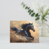 Galloping Arabian Horse Postkarte (Stehend Vorderseite)