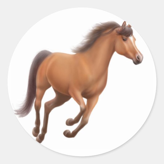 Galloping Bay Gelding Sticker (Vorderseite)