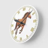 Galloping Bay Horse Wall Clock Runde Wanduhr (Winkel)