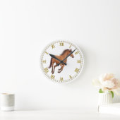 Galloping Bay Horse Wall Clock Runde Wanduhr (Zuhause)
