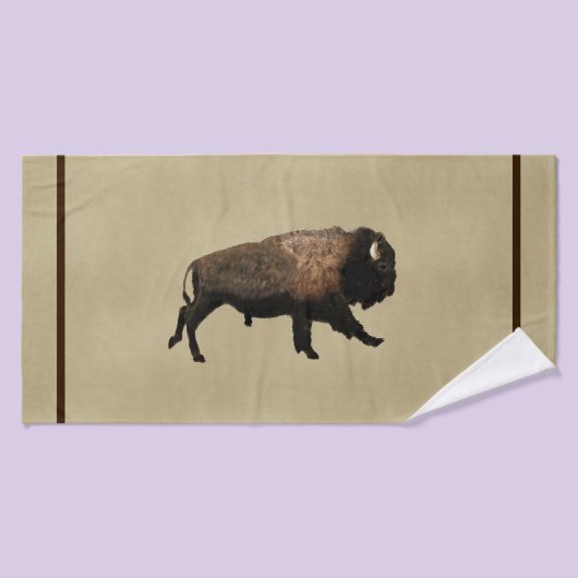 Galloping Bison auf altes Papier Badehandtuch (Badehandtuch)