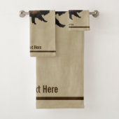 Galloping Bison auf altes Papier Badhandtuch Set (Insitu)