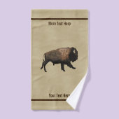 Galloping Bison auf altes Papier Badhandtuch Set (Handtuch)