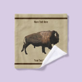 Galloping Bison auf altes Papier Badhandtuch Set (Waschlappen)
