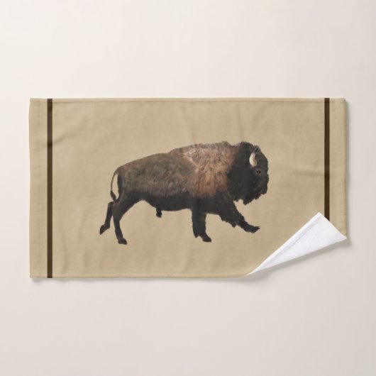 Galloping Bison auf altes Papier Handtuch (Handtuch)