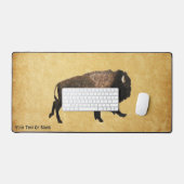 Galloping Bison auf altes Papier Schreibtischunterlage (Tastatur & Maus)