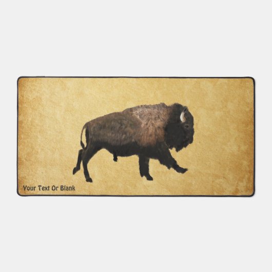 Galloping Bison auf altes Papier Schreibtischunterlage (Vorderseite)