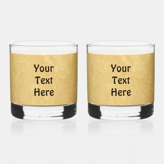 Galloping Bison auf altes Papier Whiskyglas (Rückseite)