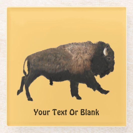 Galloping Bison Glasuntersetzer (Vorderseite)
