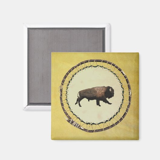 Galloping Bison Magnet (Vorderseite/Rückseite)