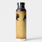 Galloping Bison On Old Paper Trinkflasche (Links)