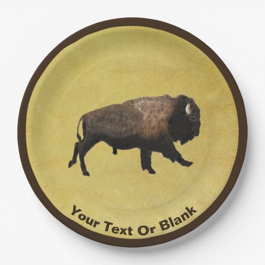 Galloping Bison Pappteller (Vorderseite)