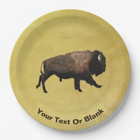 Galloping Bison Pappteller (Vorderseite)