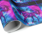 Galloping Black Horse Fantasy Personalisiert Geschenkpapier (Rolleneckpunkt)