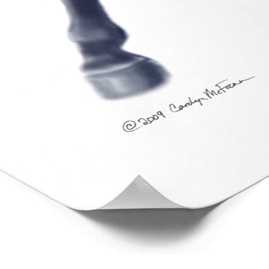 Galloping Black Horse Print Poster (Ecke)