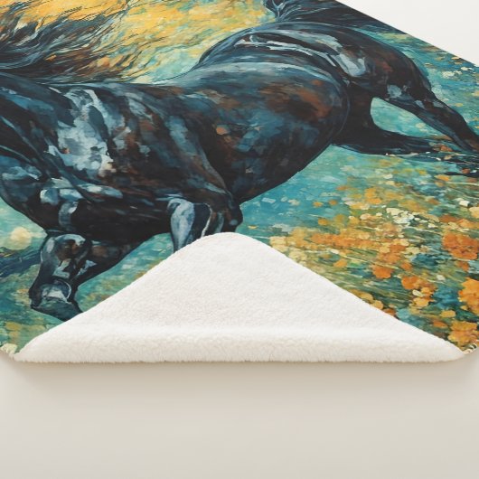 Galloping Black Stallion Sherpadecke (3/4)