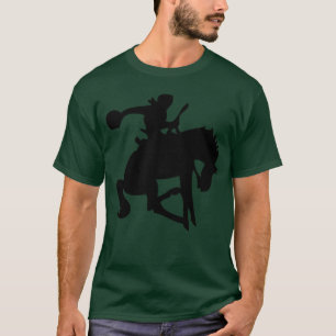 Galloping Bucking Horse Cowboy Silhouette Girl T-Shirt