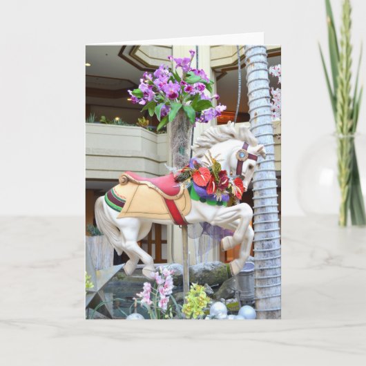 Galloping Christmas Pony Feiertagskarte (Vorderseite)