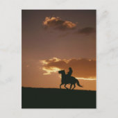 Galloping Cowboy-Silhouette Postkarte (Vorderseite)