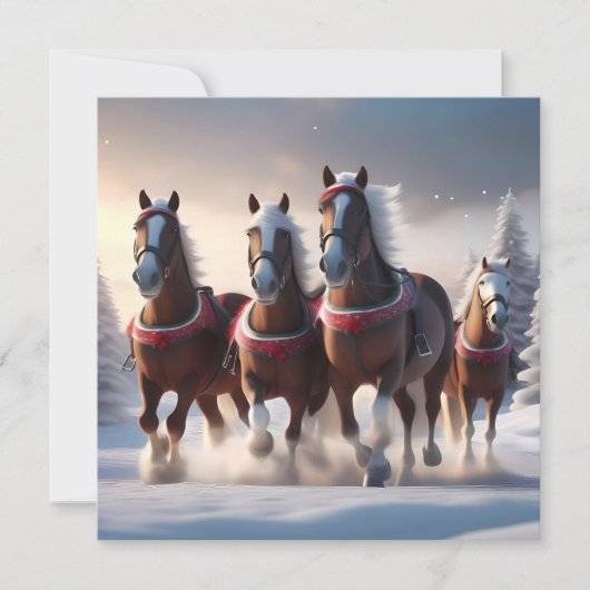 Galloping durch den Schnee: Die magischen Pferde d Einladung (Vorderseite)