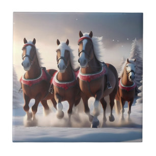 Galloping durch den Schnee: Die magischen Pferde d Fliese