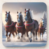 Galloping durch den Schnee: Die magischen Pferde d Getränkeuntersetzer (Vorderseite)