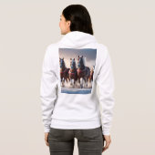 Galloping durch den Schnee: Die magischen Pferde d Hoodie (Schwarz voll)