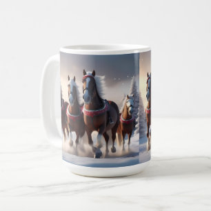 Galloping durch den Schnee: Die magischen Pferde d Kaffeetasse