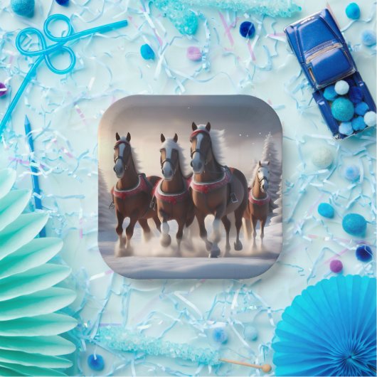Galloping durch den Schnee: Die magischen Pferde d Pappteller (Party)
